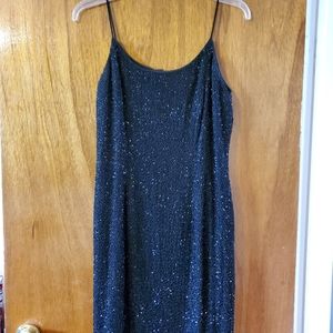Vintage Black Beaded Midi Dress